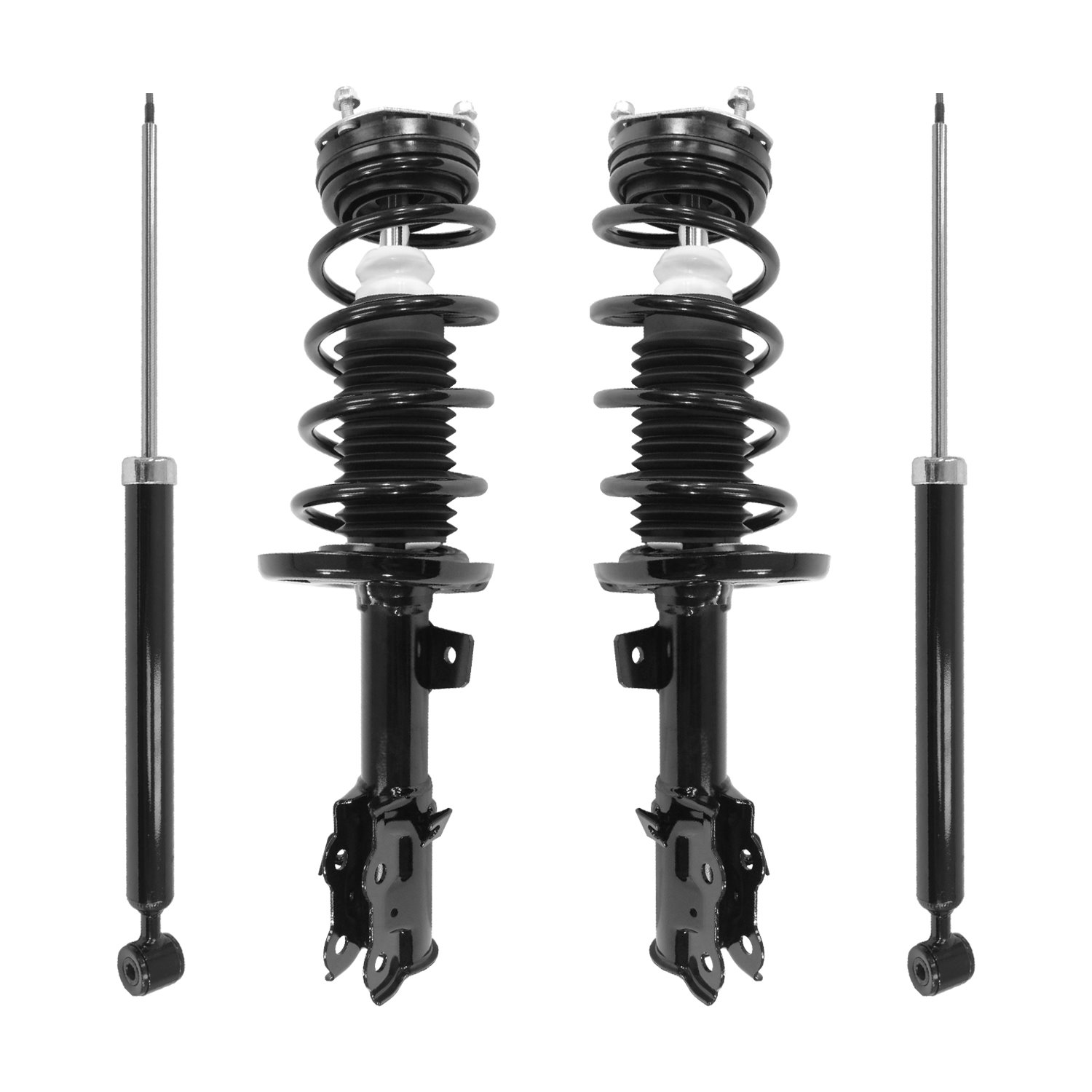 4-11937-252140-001 Front & Rear Suspension Strut & Coil Spring Assembly Fits Select Ford Fiesta