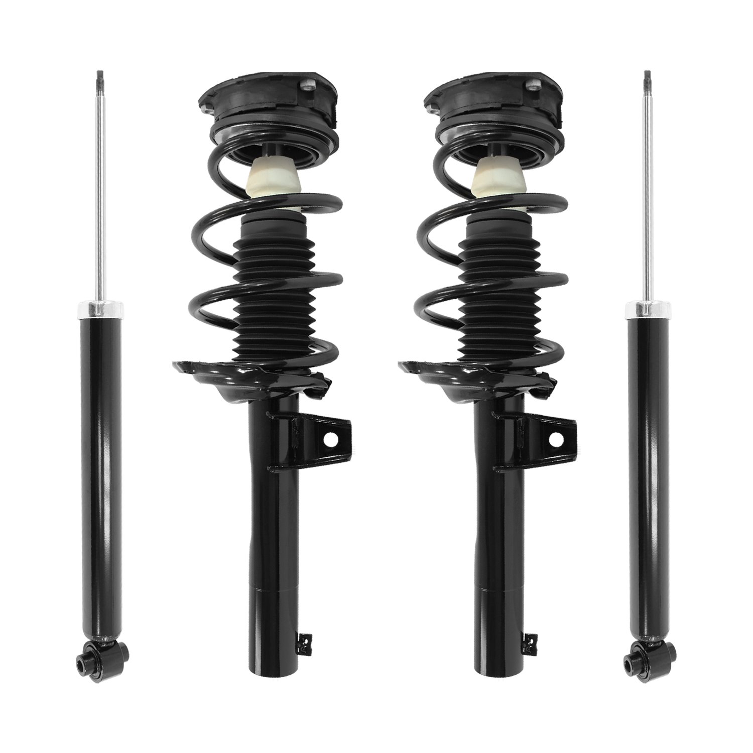 4-13290-257180-001 Front & Rear Complete Strut Assembly Shock Absorber Kit Fits Select Audi A3 Quattro, Audi A3, Volkswagen Golf